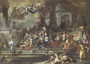Francesco Solimena Heliodorus Chased from the Temple (mk05) Sweden oil painting reproduction